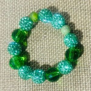 Sparkling Green Beaded Kids Bracelet